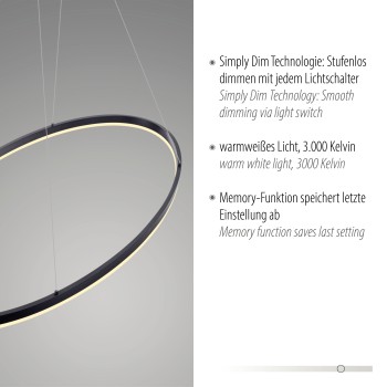 Lustra LED TITUS antracit Zuma Line 2393-13, 118x56 cm, 57.5W