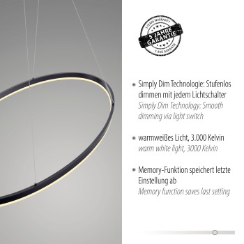 Lustra LED TITUS antracit Zuma Line 2393-13, 118x56 cm, 57.5W