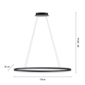 Lustra LED TITUS antracit Zuma Line 2393-13, 118x56 cm, 57.5W