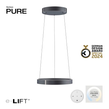 Lustra LED PURE E-CLIPSE gri Zuma Line 2560-15, D50 cm, 20W