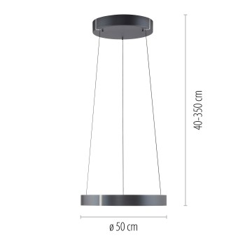Lustra LED PURE E-CLIPSE gri Zuma Line 2560-15, D50 cm, 20W