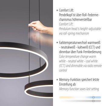 Lustra LED ESKO negru Zuma Line 2360-18, 90x58.4 cm, 41W