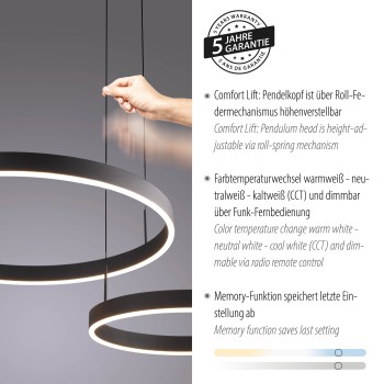 Lustra LED ESKO negru Zuma Line 2360-18, 90x58.4 cm, 41W