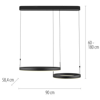 Lustra LED ESKO negru Zuma Line 2360-18, 90x58.4 cm, 41W