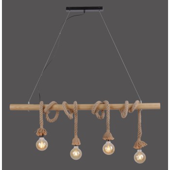 Lustra ROPE maro Zuma Line 15483-18, 100x7 cm, 4xE27