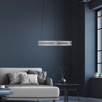 Lustra LED PURE E-LOOP aluminiu Zuma Line 2550-95, D50 cm, 50W