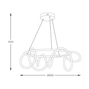 Lustra LED BALBO auriu Zuma Line 20006PL-GD, D60 cm, 58W