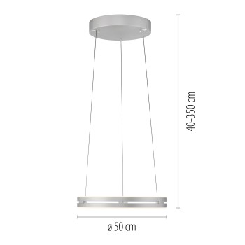 Lustra LED PURE E-LOOP aluminiu Zuma Line 2550-95, D50 cm, 50W