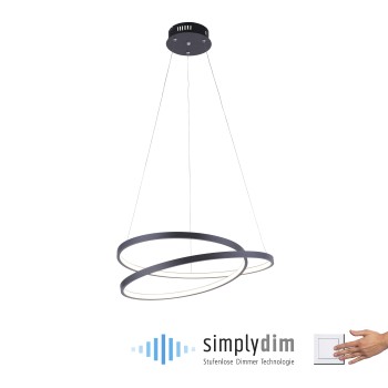 Lustra LED ROMAN negru Zuma Line 2472-18, D55 cm, 32W