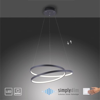 Lustra LED ROMAN negru Zuma Line 2472-18, D55 cm, 32W
