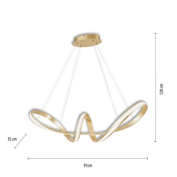 Lustra LED MELINDA auriu Zuma Line 8292-12, 91x35 cm, 45W