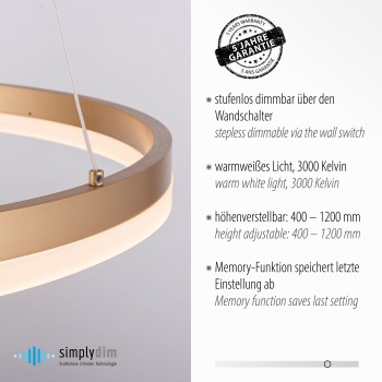 Lustra LED TITUS alama mata Zuma Line 2382-60, D60 cm, 44W