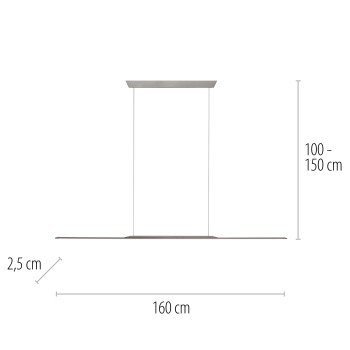 Lustra LED PURE SURFACE gri Zuma Line 2302-15, 160x2.5 cm, 25W