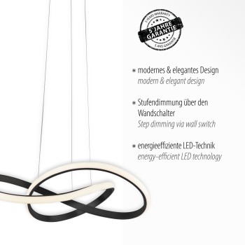 Lustra LED MARIA negru Zuma Line 15402-18, 120x57 cm, 29.5W