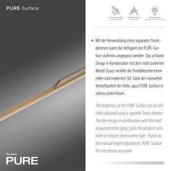 Lustra LED PURE SURFACE maro Zuma Line 2302-97, 160x2.5 cm, 25W