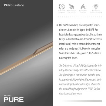 Lustra LED PURE SURFACE maro Zuma Line 2302-97, 160x2.5 cm, 25W