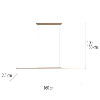 Lustra LED PURE SURFACE maro Zuma Line 2302-97, 160x2.5 cm, 25W