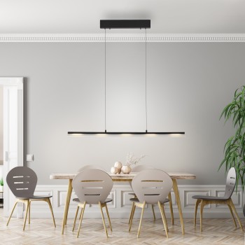 Lustra LED NELE negru Zuma Line 12288-18, 150x12 cm, 24W