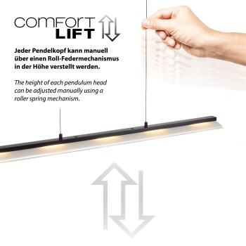 Lustra LED NELE negru Zuma Line 12288-18, 150x12 cm, 24W