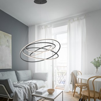 Lustra LED TESSARA antracit Zuma Line 2124-13, D109 cm, 97W