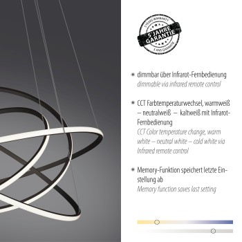 Lustra LED TESSARA antracit Zuma Line 2124-13, D109 cm, 97W