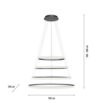 Lustra LED TESSARA antracit Zuma Line 2124-13, D109 cm, 97W