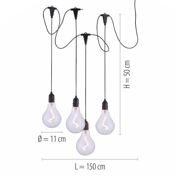Lustra LED ENNI negru Zuma Line 19094-18, 50x11 cm, 1.8W