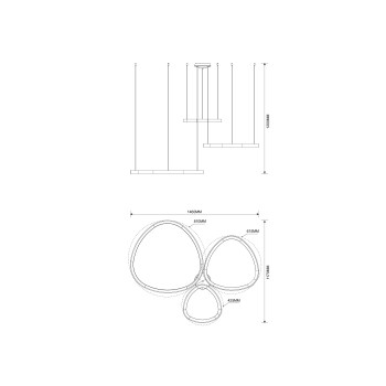 Lustra LED LIRIA auriu Zuma Line MS756090, 170W