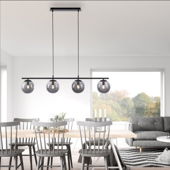 Lustra BIG WIDOW negru Zuma Line 14604-18, 150x16 cm, 4xE14