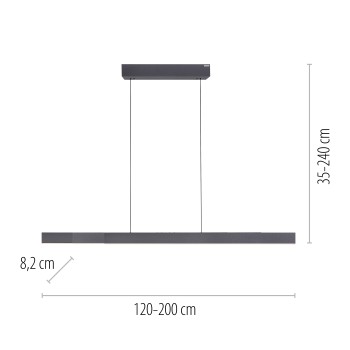 Lustra LED PURE MOTO-RISE negru Zuma Line 2545-18, 200x8.2 cm, 13W