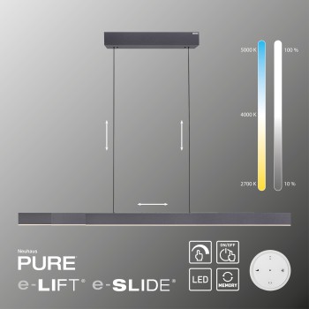 Lustra LED PURE MOTO-RISE negru Zuma Line 2545-18, 200x8.2 cm, 13W