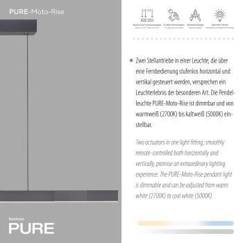Lustra LED PURE MOTO-RISE negru Zuma Line 2545-18, 200x8.2 cm, 13W