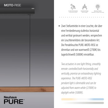 Lustra LED PURE MOTO-RISE lemn natural Zuma Line 2545-79, 200x8.2 cm, 13W