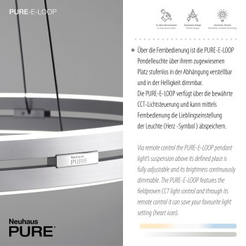 Lustra LED PURE E-LOOP aluminiu Zuma Line 2551-95, D70.1 cm, 53W