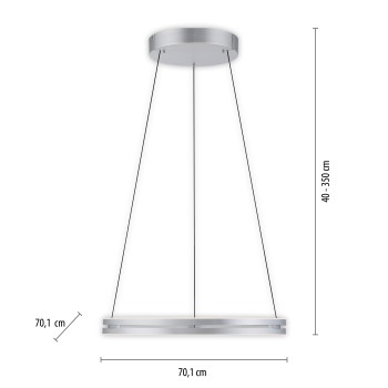 Lustra LED PURE E-LOOP aluminiu Zuma Line 2551-95, D70.1 cm, 53W