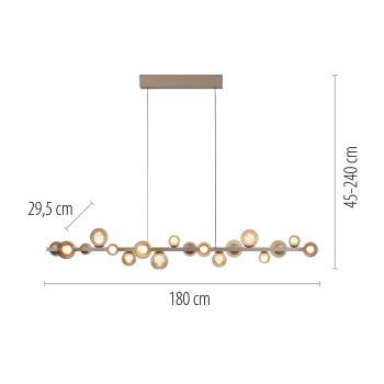 Lustra LED PURE E-POPUP maro Zuma Line 2558-97, 180x29.5 cm, 1.8W