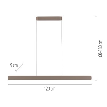 Lustra LED Q-STRETTO bronz Zuma Line 2687-97, 120x9 cm, 41W