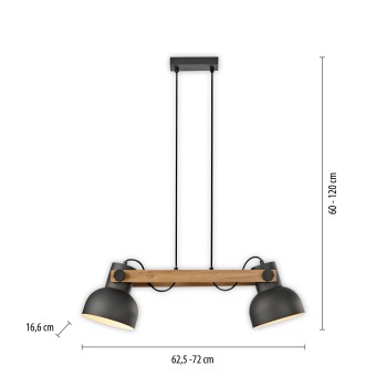Lustra CUP 2.0 negru Zuma Line 15742-18, 120x16.6 cm, 2xE27