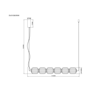 Lustra LED AKARI auriu Zuma Line DU31292/50W, 114x13.5 cm, 50W