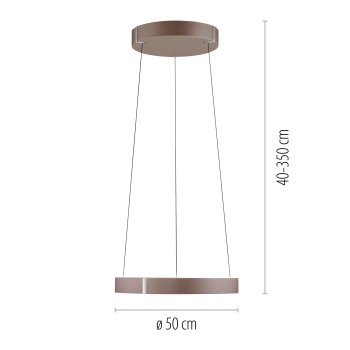 Lustra LED PURE E-CLIPSE maro metalic Zuma Line 2560-34, D50 cm, 20W