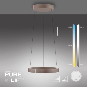 Lustra LED PURE E-CLIPSE maro metalic Zuma Line 2560-34, D50 cm, 20W