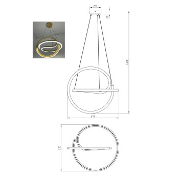 Lustra LED VELENNE auriu Zuma Line P241249401E, 57.5x52 cm, 40W