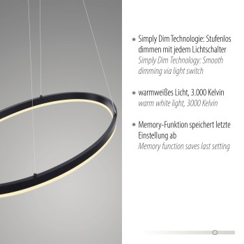Lustra LED TITUS antracit Zuma Line 2392-13, 80x39 cm, 38W