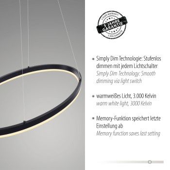 Lustra LED TITUS antracit Zuma Line 2392-13, 80x39 cm, 38W