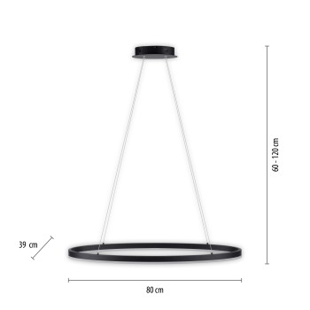 Lustra LED TITUS antracit Zuma Line 2392-13, 80x39 cm, 38W