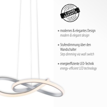 Lustra LED MARIA aluminiu Zuma Line 15402-95, D57 cm, 29.5W