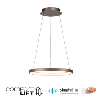 Lustra LED HOOP cafeniu Zuma Line 2851-36, D57 cm, 42W