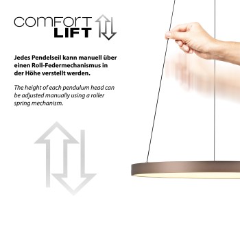 Lustra LED HOOP cafeniu Zuma Line 2851-36, D57 cm, 42W