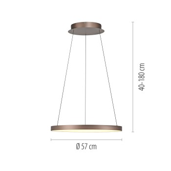 Lustra LED HOOP cafeniu Zuma Line 2851-36, D57 cm, 42W
