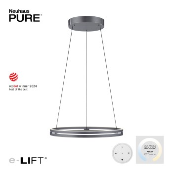 Lustra LED PURE E-LOOP gri Zuma Line 2551-15, D70.1 cm, 53W